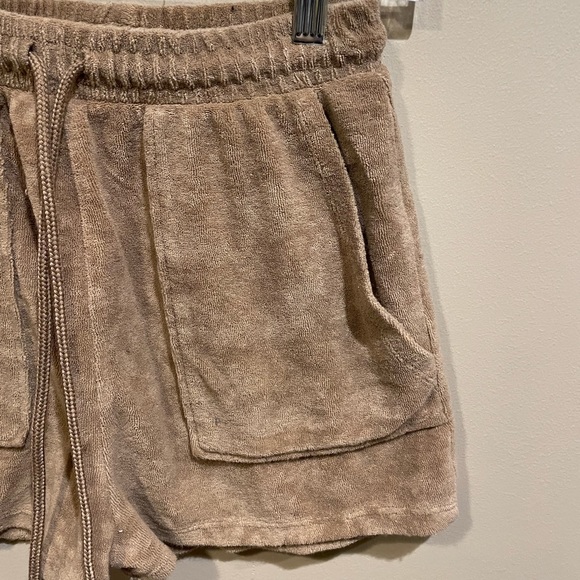 Zara Brown Terry Cloth Shorts - Picture 3 of 9
